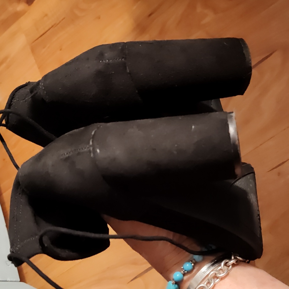 🖤 Shein Suede Ankle Tie sock boots, Sz 7 🖤 Soo Cute - Picture 5 of 5
